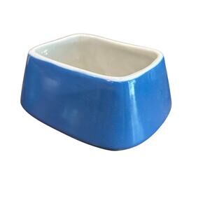 Vintage 1970 Amtrak Railroad China Hall USA Sugar Bowl Dish Blue Glaze